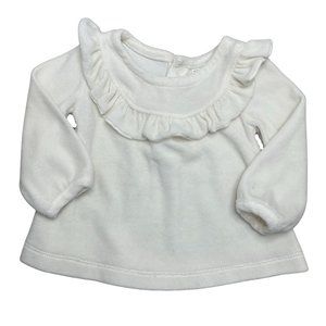 Carters Velvet Ruffle White Baby Girl Top